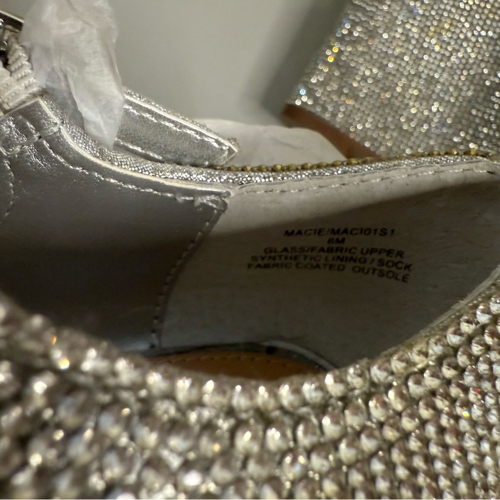 Steve Madden Macie Rhinestones Wedge Heels Size 6 - Picture 8 of 8